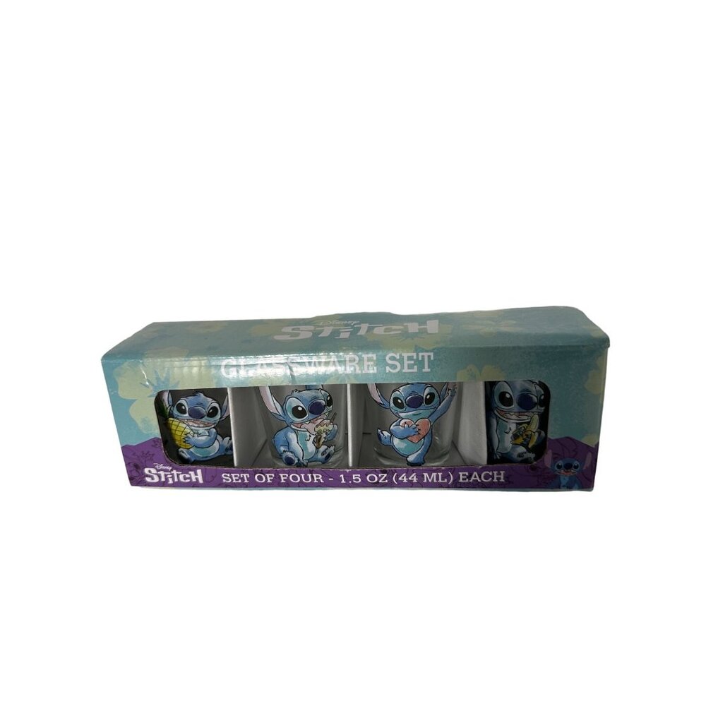 Disney Stitch Glassware Set - Set Of Four 1.5 Oz (44 Ml) Each